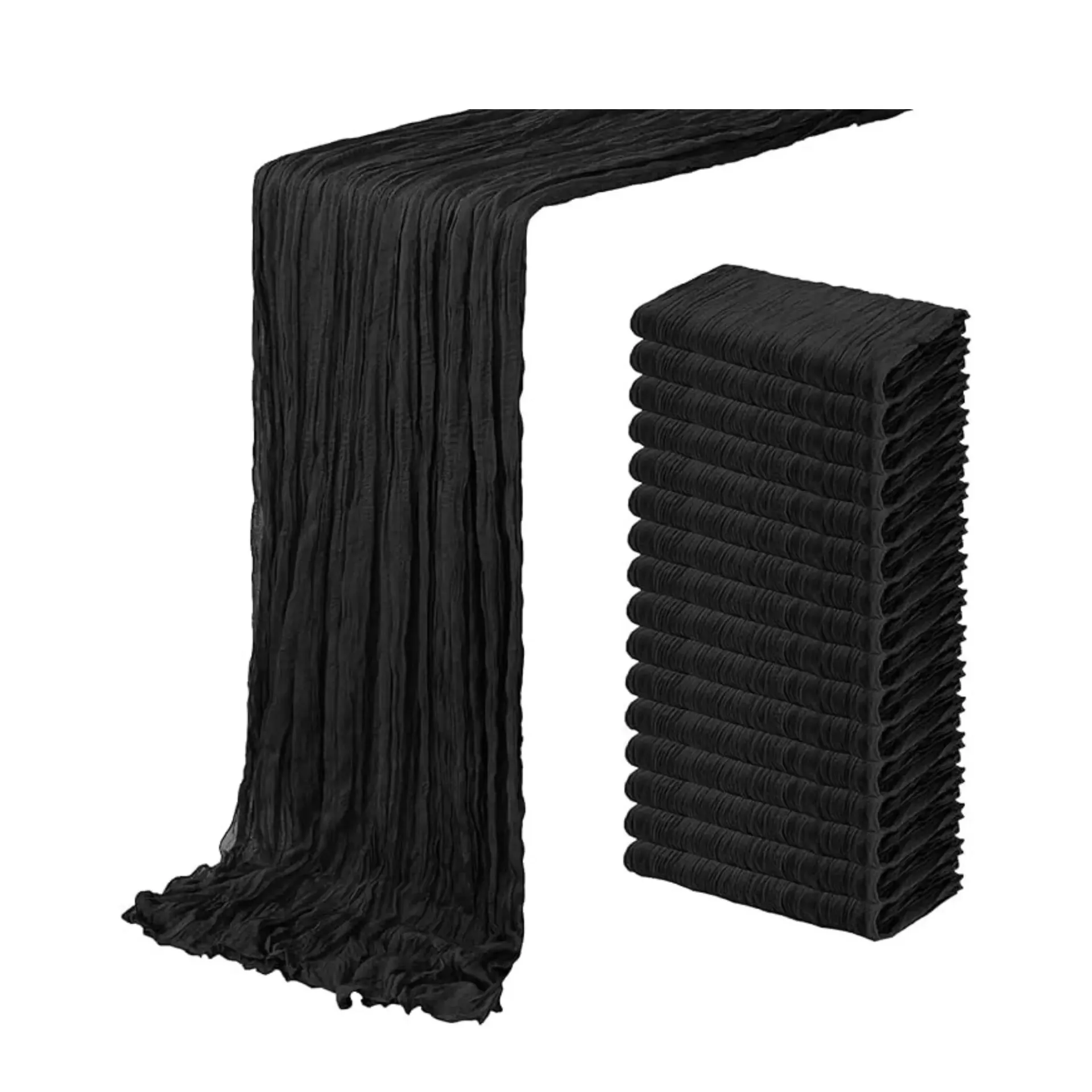 Table Runner Cheesecloth (20x120 Inch): Black