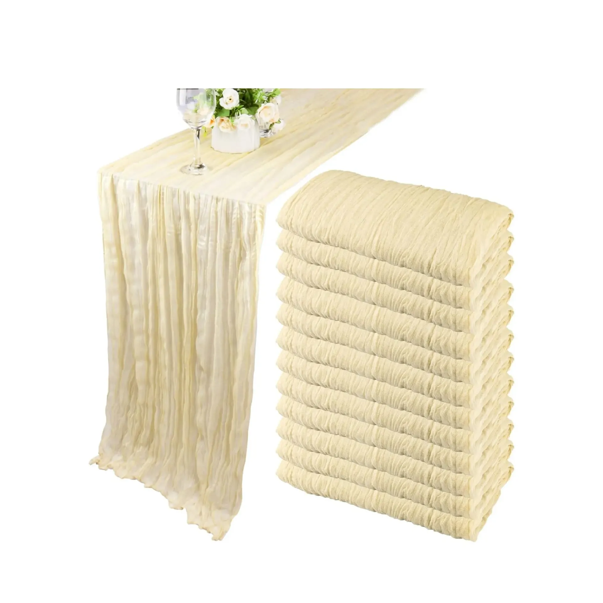 Table Runner Cheesecloth (35x120 Inch): Cream