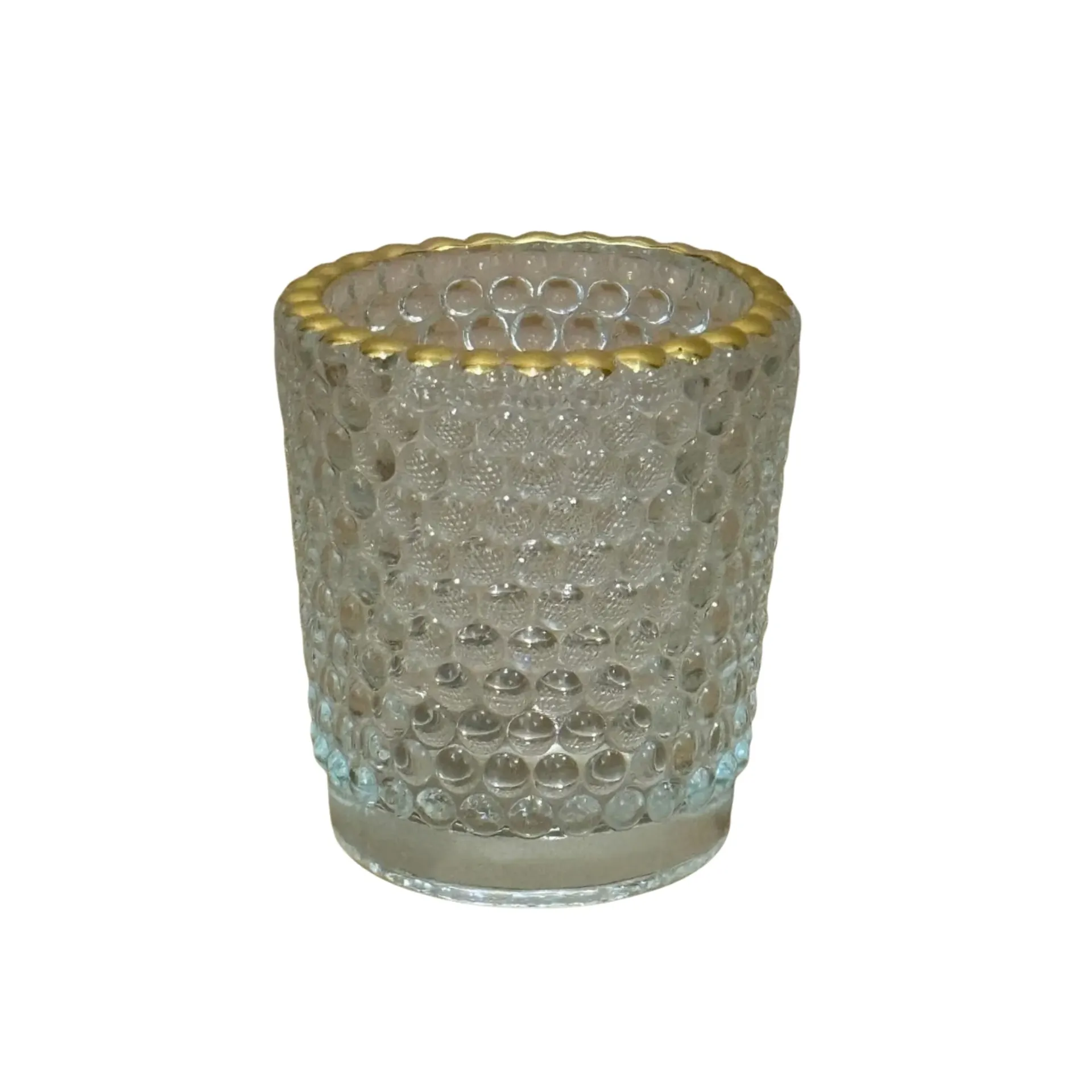 Votive Candle Holders - Clear w/ Gold Rim
