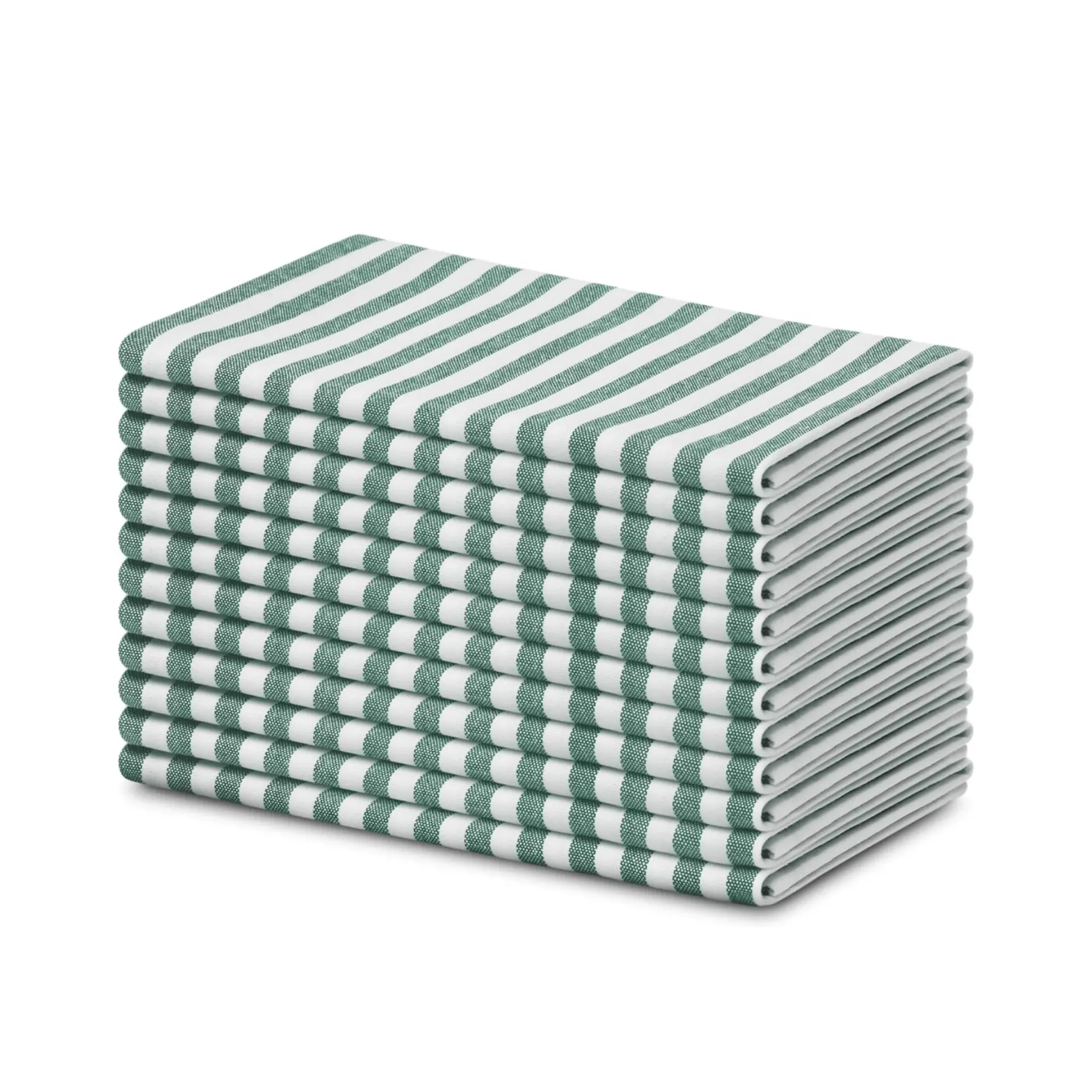 Napkin Cloth - Striped Forest Green & White