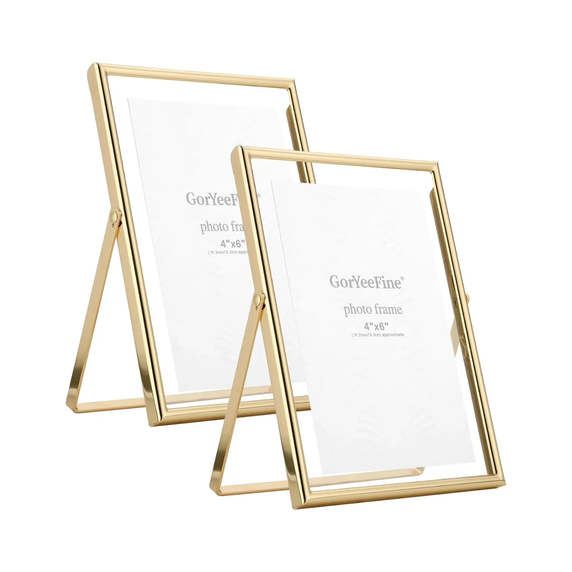 Clear Glass Sign Holder with Gold Borders (5x7 Inch)