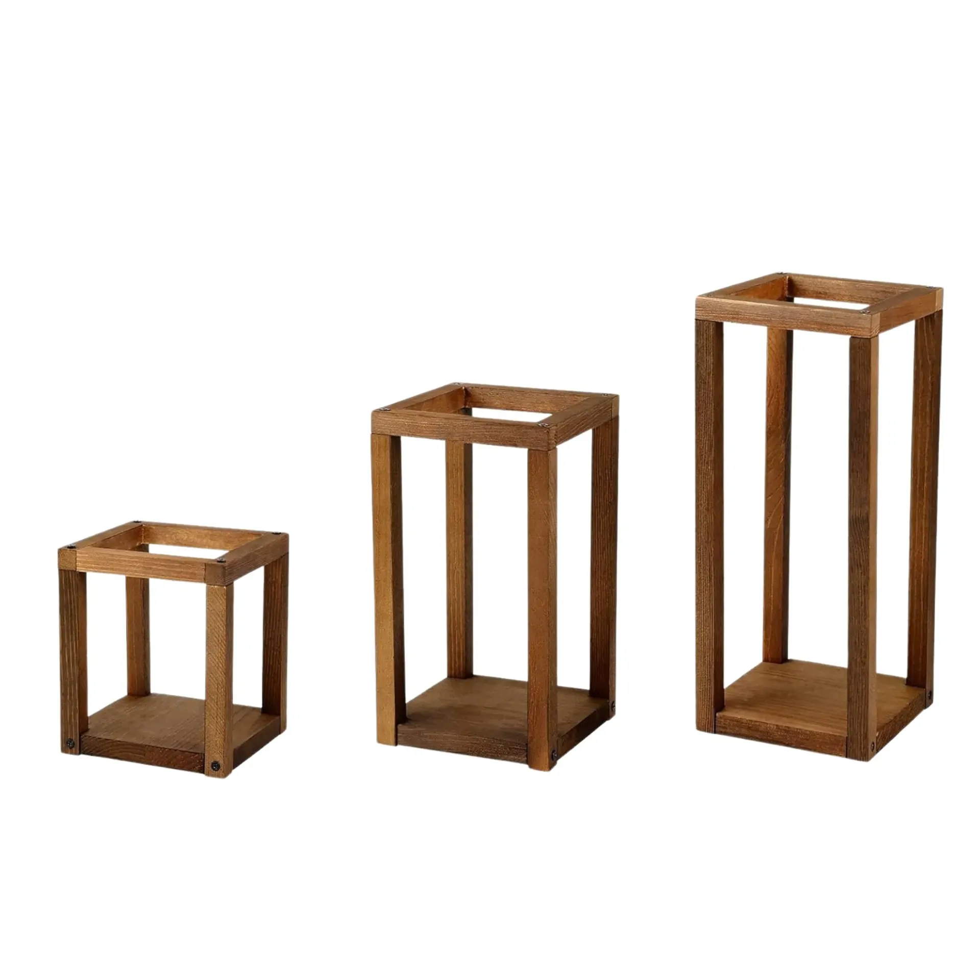 Wooden Wedding Lantern Centerpiece (Set of 3)
