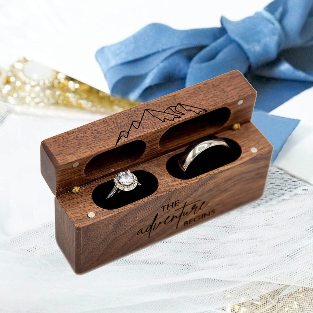 Ring Box - Rectangular Wood