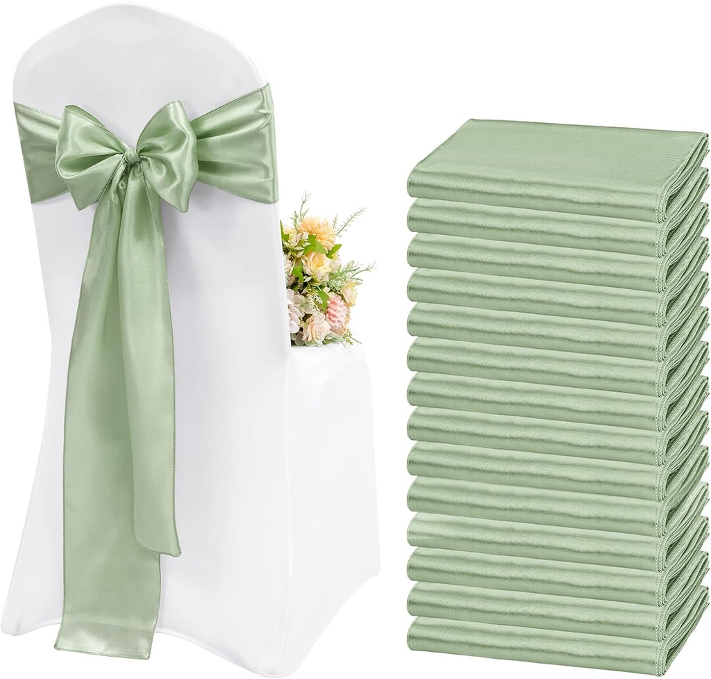 Chair Sashes Satin (7x108 Inch) - Sage Green