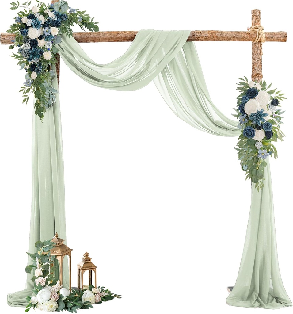 Wedding Arch Sheer Draping Fabric (19 ft.) - Sage Green