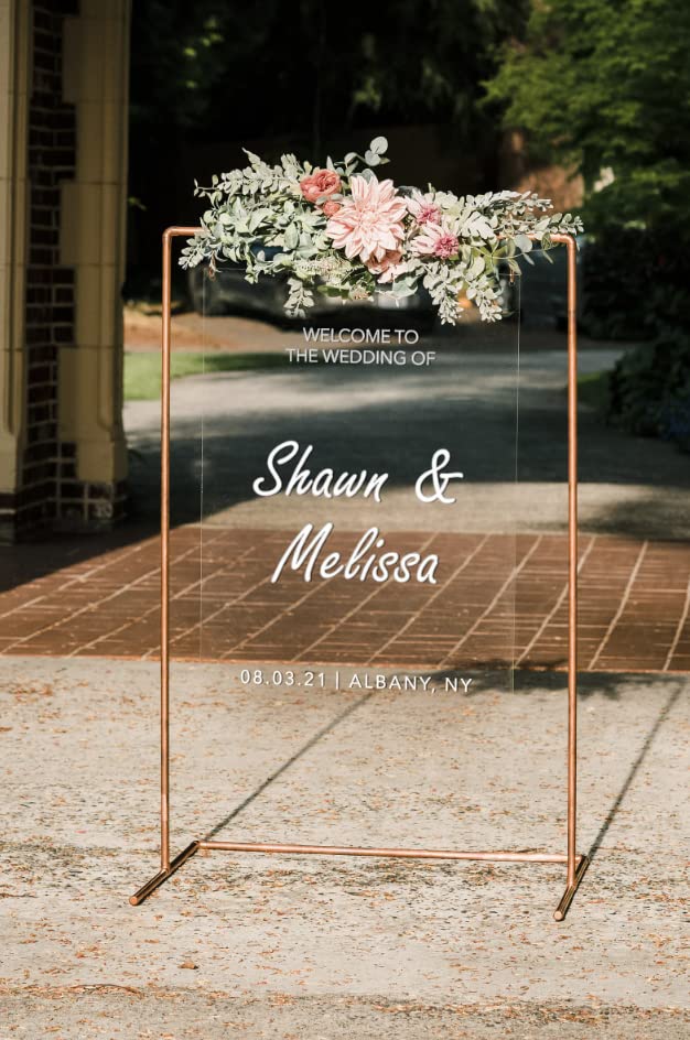 Welcome Sign Stand - Gold