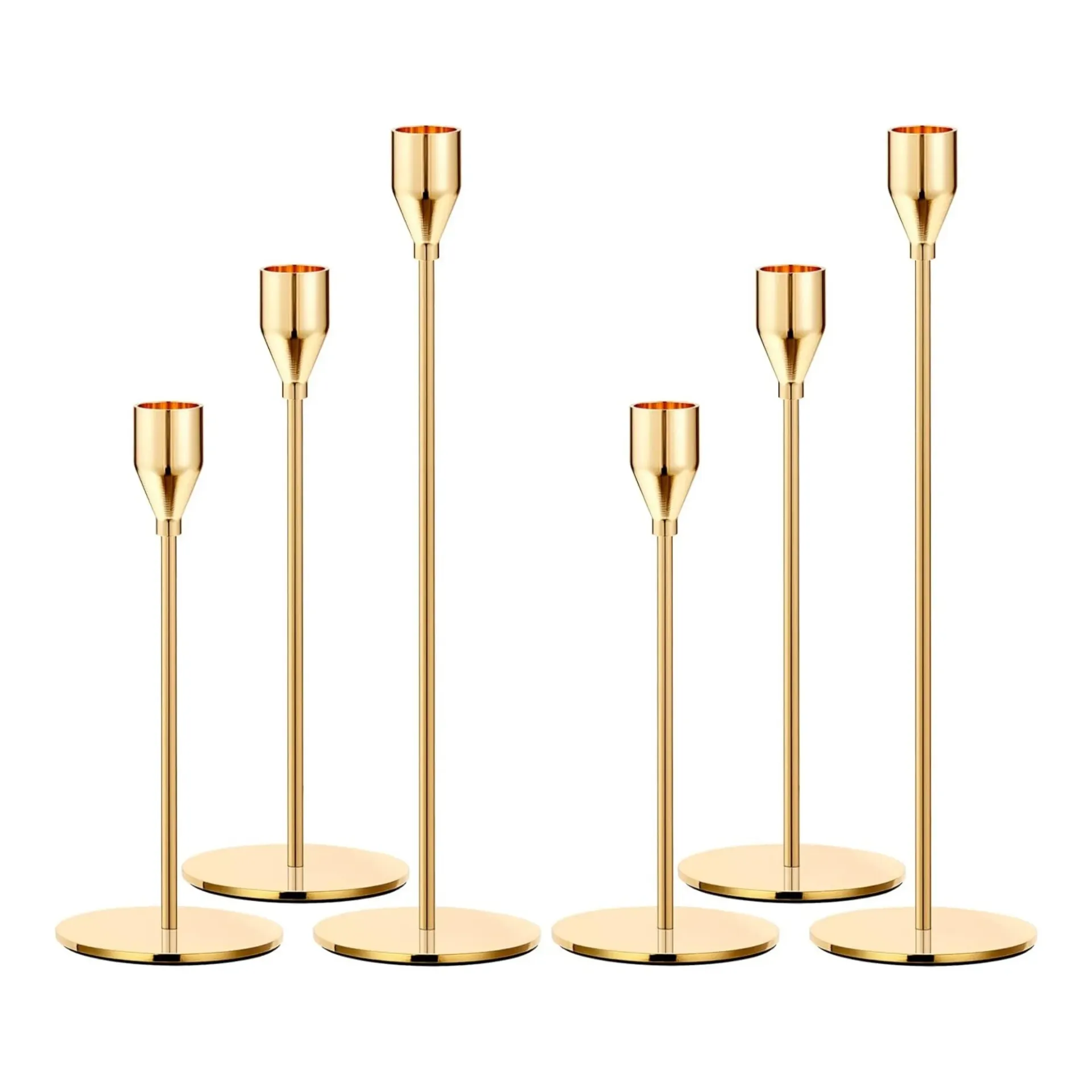 Taper Candle Holders (Set of 6) - Gold