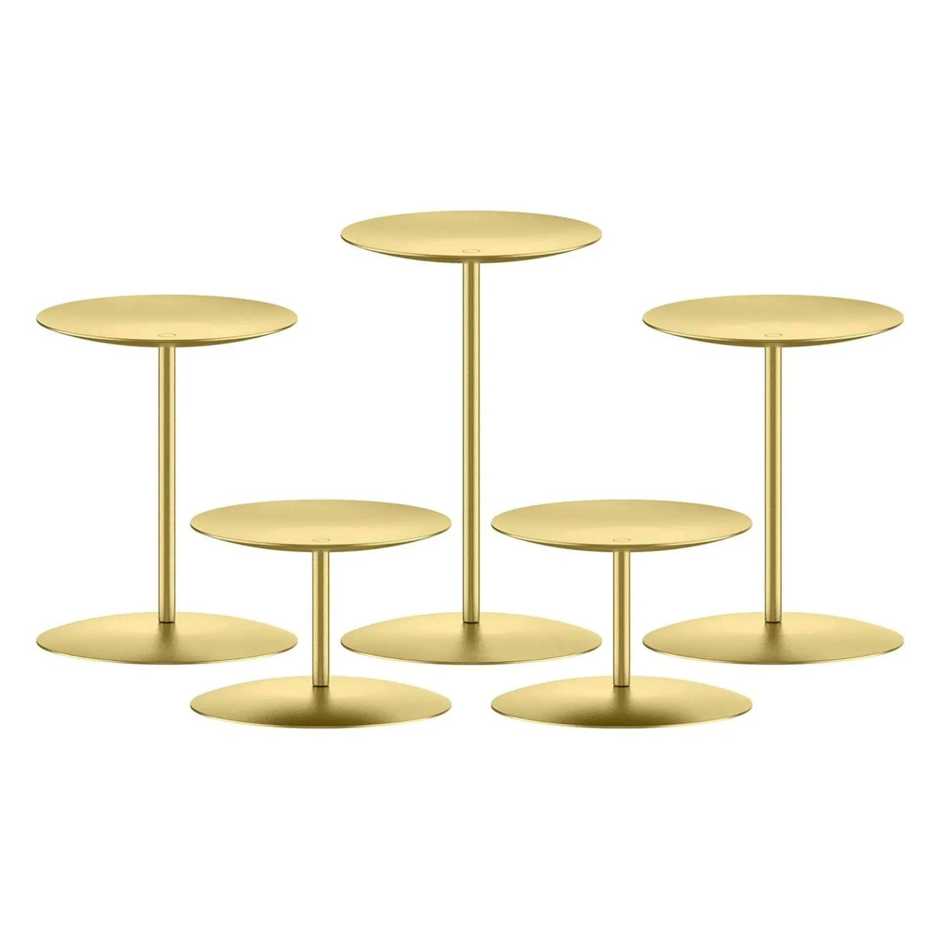 Pillar Candle Holder (Set of 5) - Gold