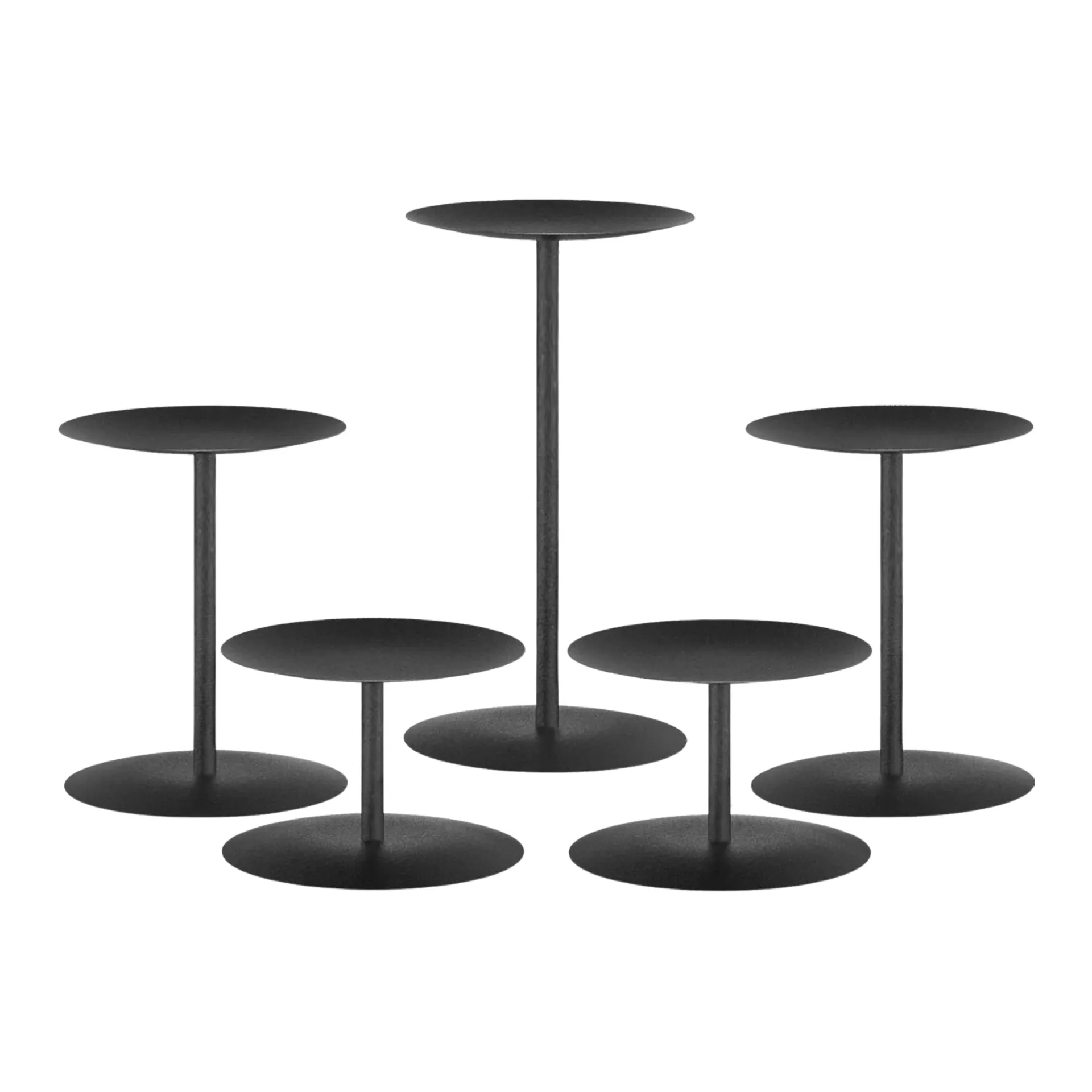 Pillar Candle Holder (Set of 5) - Black