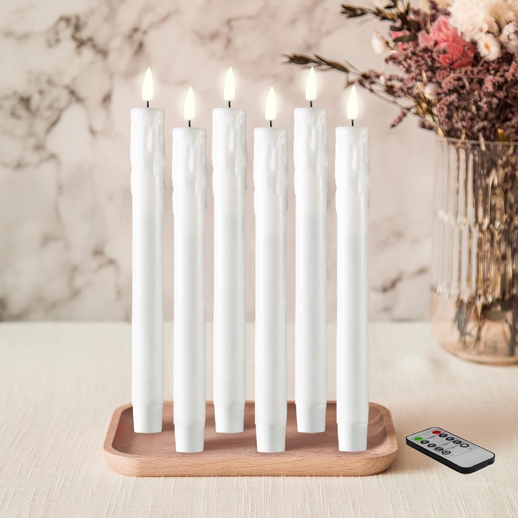Taper Flameless Candle (Set of 6) batteries not incl. - White